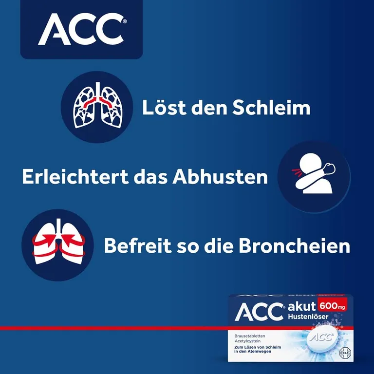 shopapotheke ACC® akut 600 mg bei Husten - Schleimlöser bei Husten 1 Brausetablette täglich Im Verkauf