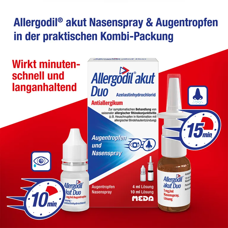 shopapotheke Allergodil® akut Duo: Allergie Kombipack mit Nasenspray (10 ml) und Augentropfen (4 ml) Antiallergikum mit Azelastinhydrochlorid - Jetzt 10% mit dem Code cooper10 sparen* Flash Sale