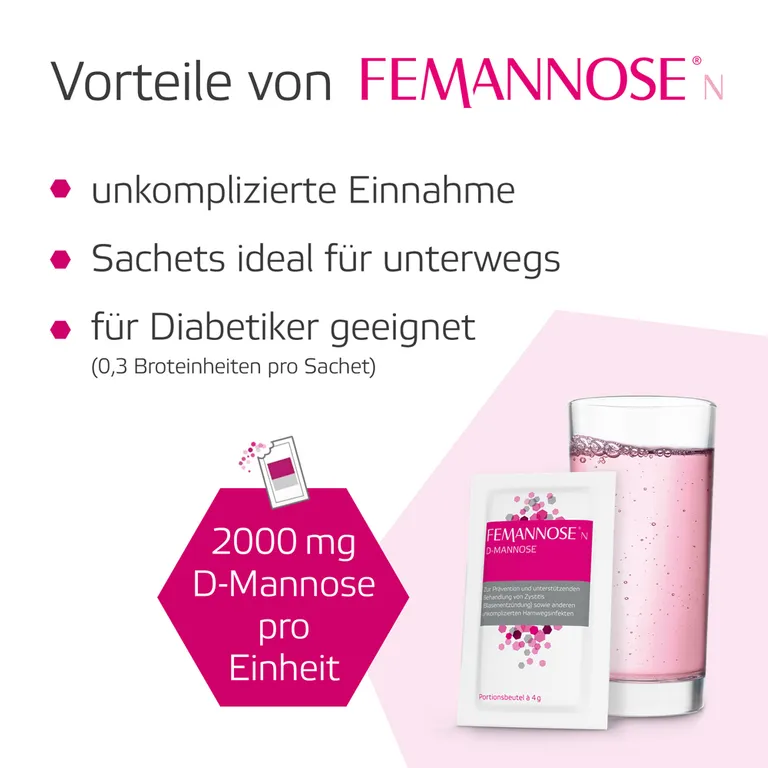 shopapotheke Femannose N – Trinkgranulat mit je 2000 mg D-Mannose Pulver hochdosiert Exklusivangebot