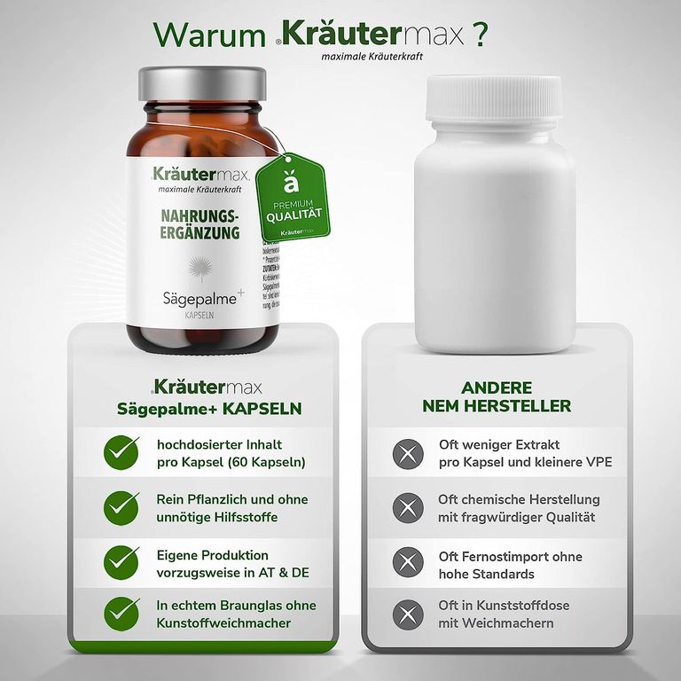 shopapotheke Kräutermax Sägepalme plus Brennnessel und Kürbiskern Kapseln Blitzangebot