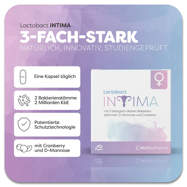shopapotheke Lactobact INTIMA - Bei Blasenentzündungen und Harnwegsinfekten sowie zur Stärkung der Intimflora. 3-fach stark für die Frau mit Cranberry D-Mannose und Milchsäurebakterien Tägliche Deals