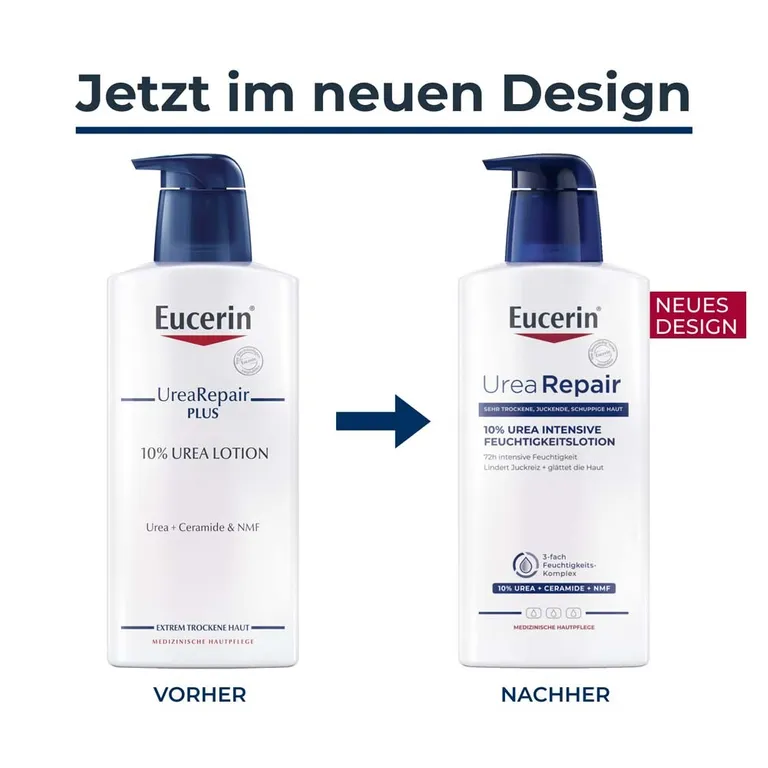 shopapotheke Eucerin® UreaRepair 10% Urea Intensive Feuchtigkeitslotion – Körperlotion für sehr trockene bis extrem trockene Haut - Jetzt 20% sparen mit Code "eucerin20" + Eucerin AtopiControl Hydro-Lotion 20ml GRATIS Super Sparpreis