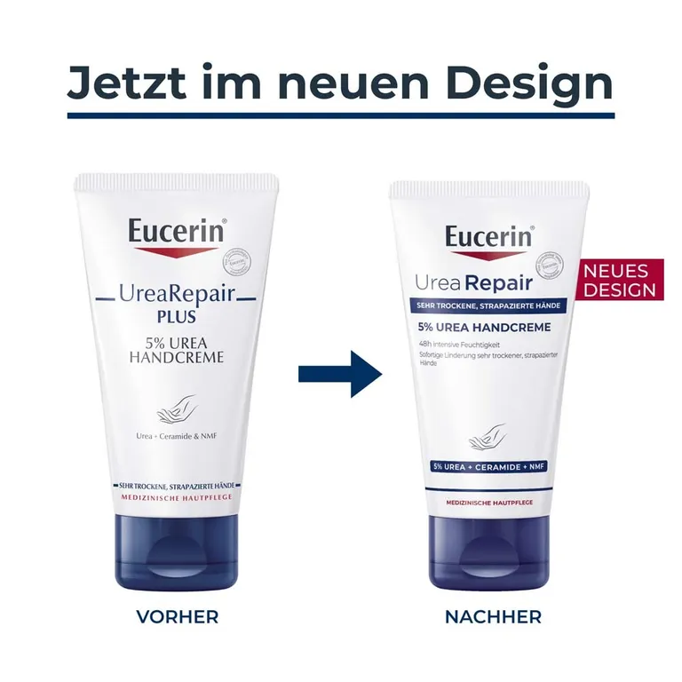 shopapotheke Eucerin® UreaRepair 5% Urea Handcreme – intensive Pflege für sehr trockene und strapazierte Hände - Jetzt 20% sparen mit Code "eucerin20" + Eucerin AtopiControl Hydro-Lotion 20ml GRATIS Zeitbegrenzte Promotion