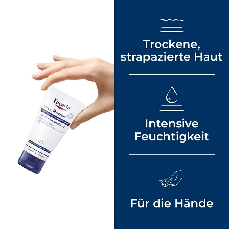 shopapotheke Eucerin® UreaRepair 5% Urea Handcreme – intensive Pflege für sehr trockene und strapazierte Hände - Jetzt 20% sparen mit Code "eucerin20" + Eucerin AtopiControl Hydro-Lotion 20ml GRATIS Zeitbegrenzte Promotion