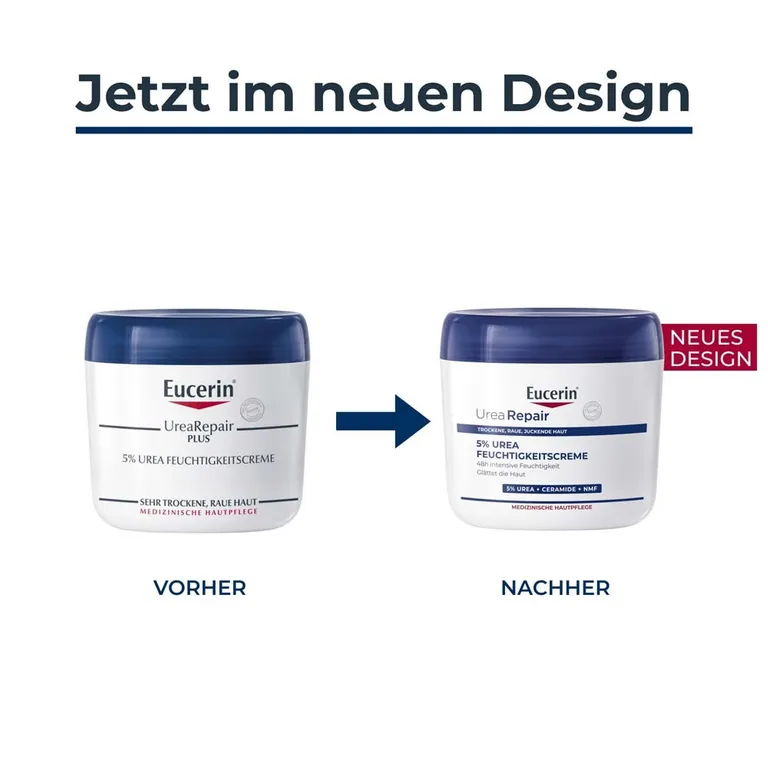shopapotheke Eucerin® UreaRepair 5% Urea Feuchtigkeitscreme – Pflegecreme für trockene bis sehr trockene Haut - Jetzt 20% sparen mit Code "eucerin20" + Eucerin AtopiControl Hydro-Lotion 20ml GRATIS Nur noch ein Tag übrig