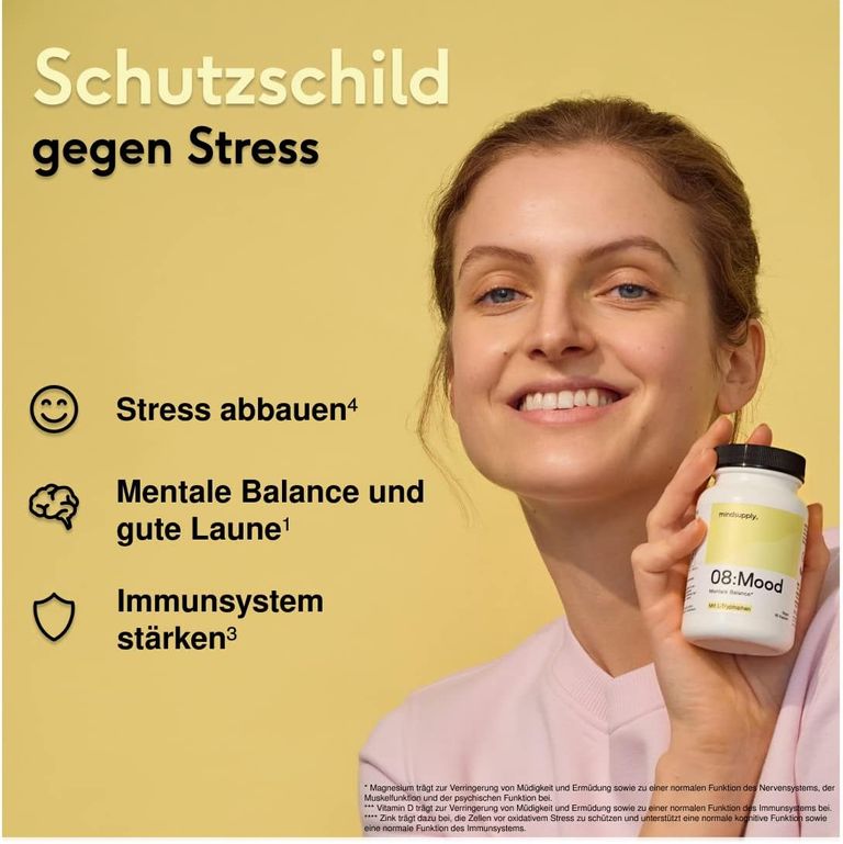 shopapotheke mindsupply MOOD - Anti-Stress Komplex mit L-Tryptophan Coenzym Q10 Vitamin D und Rosenwurz Hotsell