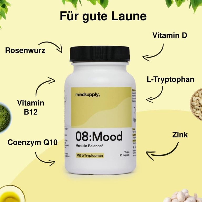 shopapotheke mindsupply MOOD - Anti-Stress Komplex mit L-Tryptophan Coenzym Q10 Vitamin D und Rosenwurz Hotsell