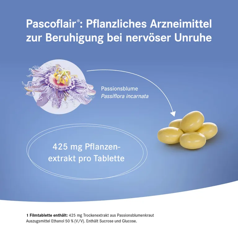 shopapotheke Pascoflair® pflanzliches Beruhigungsmittel mit Passionsblume bei innerer Unruhe z.B. durch Stress Fabrik Onlineshop