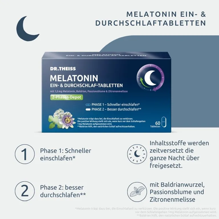 shopapotheke DR. THEISS MELATONIN EIN-& DURCHSCHLAF-TABLETTEN Fabrikpreis