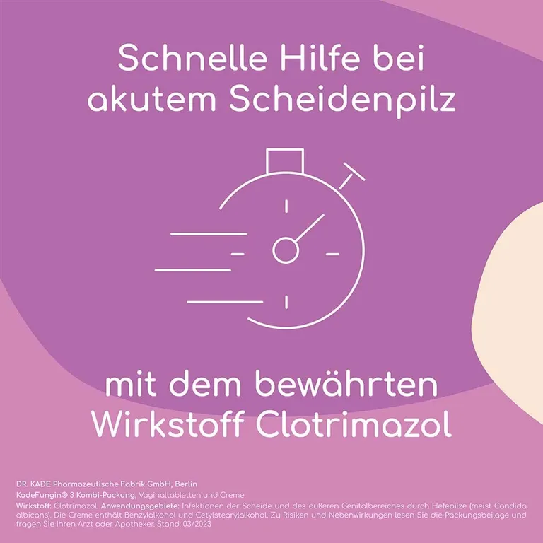shopapotheke KadeFungin 3 Kombi-Packung - Vaginaltabletten und -creme zur Behandlung von Scheidenpilz in 3 Tagen Valentinstagsangebot