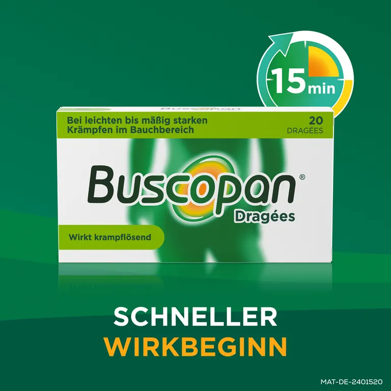 shopapotheke Buscopan® Dragées mit Butylscopolamin bei leichten bis mäßig starken Bauchschmerzen und Bauchkrämpfen - Jetzt 10% mit dem Code nattermann10 sparen* Lagerräumung
