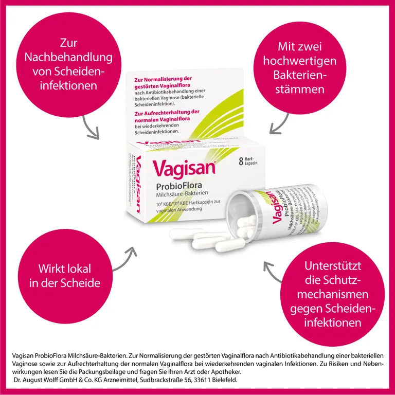 shopapotheke Vagisan ProbioFlora Milchsäure-Bakterien: Vaginalkapseln zum Aufbau der Scheidenflora und Wiederherstellung des natürlichen vaginalen pH-Werts Sonderangebote