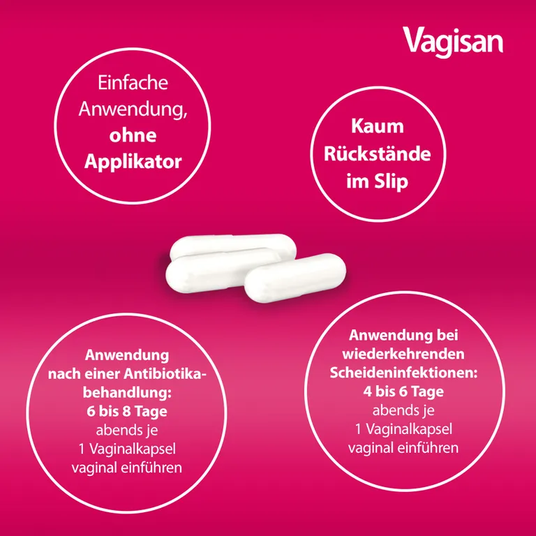 shopapotheke Vagisan ProbioFlora Milchsäure-Bakterien: Vaginalkapseln zum Aufbau der Scheidenflora und Wiederherstellung des natürlichen vaginalen pH-Werts Sonderangebote