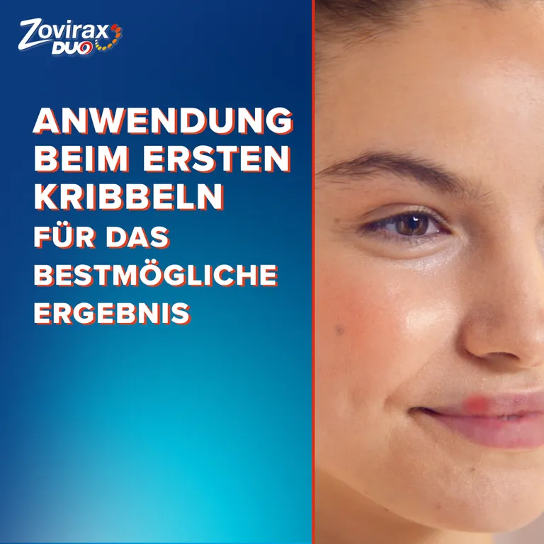 shopapotheke Zovirax Duo Creme bei Lippenherpes. 5 % Aciclovir 1 % Hydrocortison. 2 g Tube Fabrikverkauf