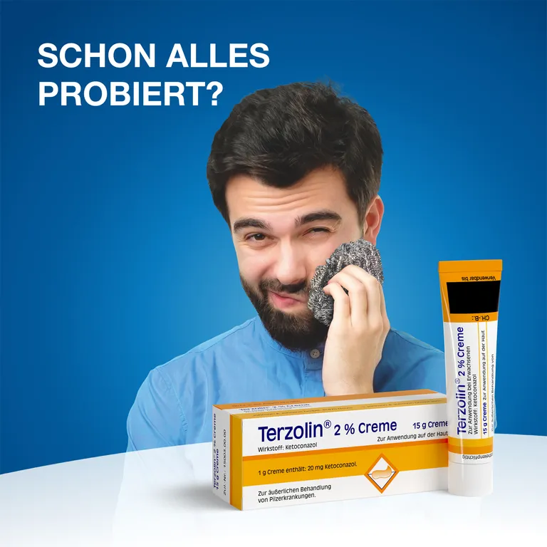 shopapotheke Terzolin® 2% Creme: pilzabtötendes Arzneimittel bei seborrhoischer Dermatitis oder Ekzem und Kleienpilzflechte Limitierter Zeitrabatt