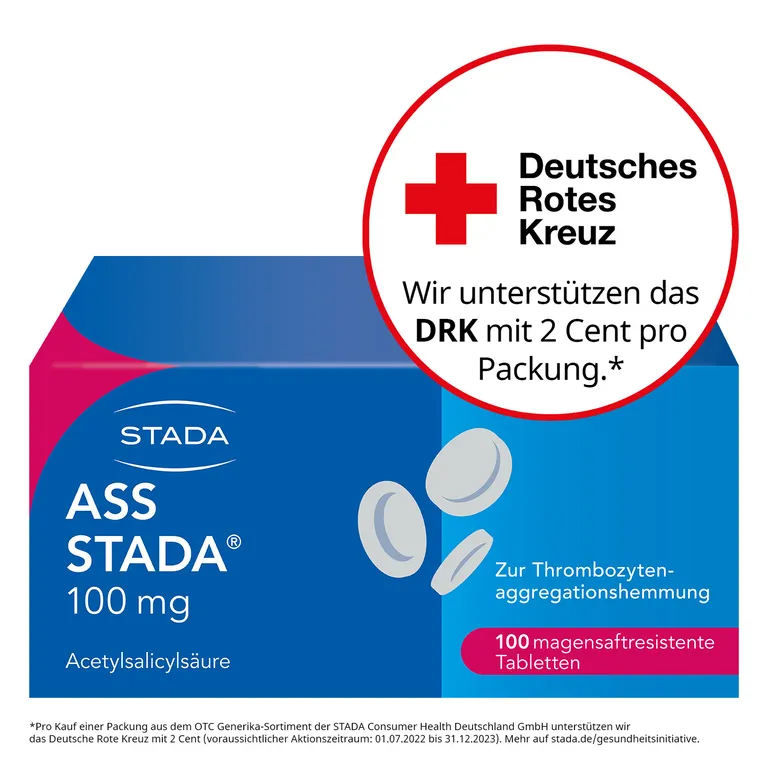 shopapotheke ASS STADA® 100 mg magensaftresistente Tabletten zur Vorbeugung von Herzinfarkt und Schlaganfall bei vorbelasteten Patienten magenfreundliche Formulierung Wochenangebot
