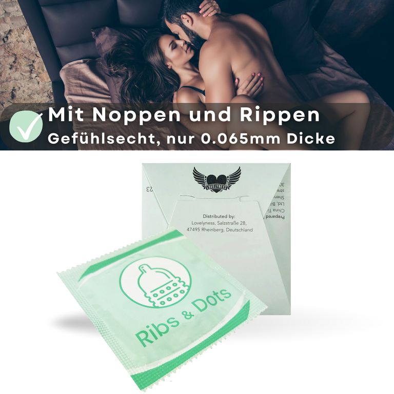 shopapotheke Lovelyness - Kondome mit Noppen und Rippen Lagerräumung