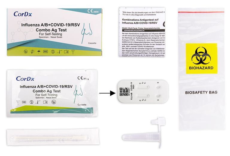 shopapotheke CorDx 4 in 1 Kombi-Test RSV Viren + Corona COVID-19 + Influenza A + B Online