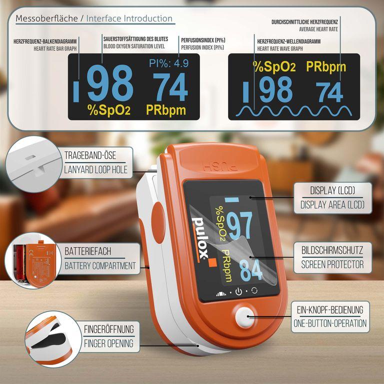 shopapotheke Pulox PO-200 Solo - Finger-Pulsoximeter - Orange Fabrikverkauf