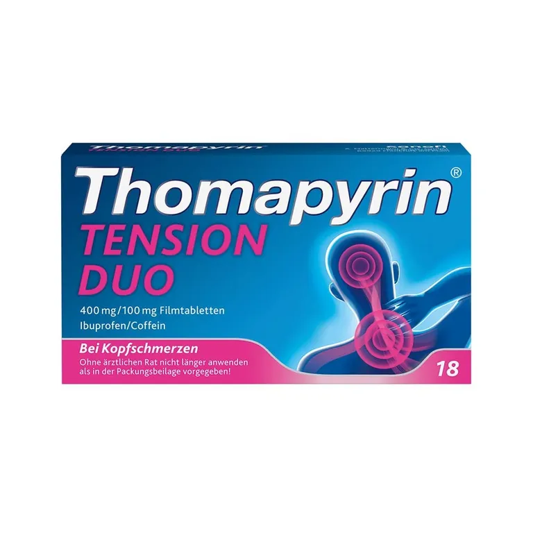 shopapotheke Thomapyrin TENSION DUO bei Kopfschmerzen: Ibuprofen/Coffein Neueste Mode