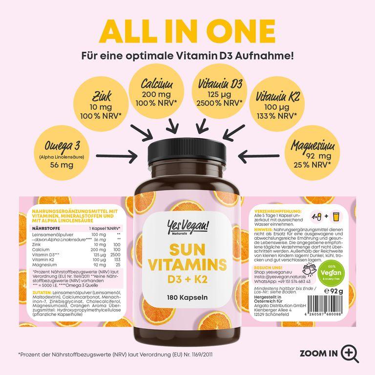 shopapotheke Vitamin D3 K2 Omega 3 + Calcium Magnesium und Zink - 180 Kapseln 5000 IE - Vitamin d hochdosiert Speichern exportieren