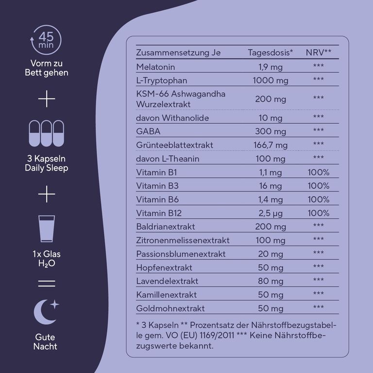 shopapotheke TRUE NATURE® Daily Sleep Schlafkapseln - Premium Schlaf-Komplex mit Melatonin Nur für heute