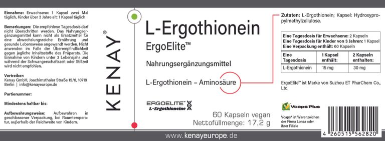 shopapotheke L-Ergothionein ErgoElite™ KENAY® Fabrikladen
