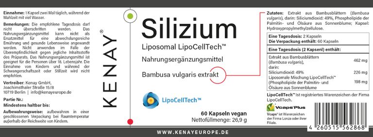 shopapotheke Silizium Lipocell Tech™ KENAY® Fabrik Onlineshop