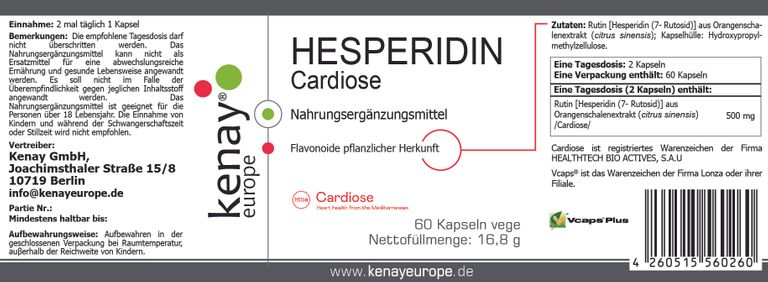 shopapotheke HESPERIDIN Cardiose KENAY® Sonderangebot