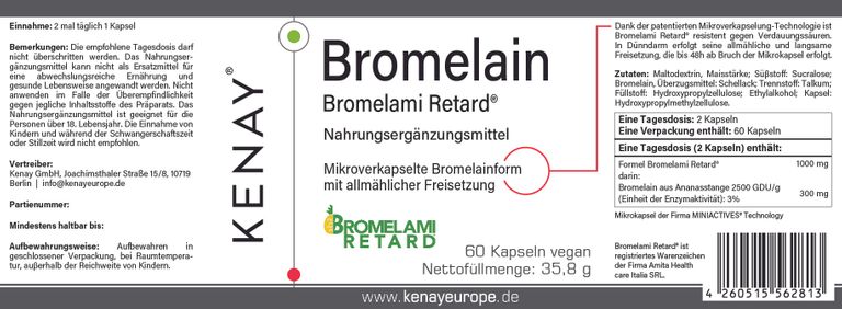 shopapotheke Bromelain Bromelami Retard® KENAY® Begrenztes Angebot