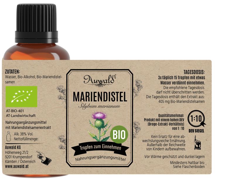 shopapotheke Auwald - Mariendistel Tinktur (Extrakt Tropfen Auszug) Exklusivangebot