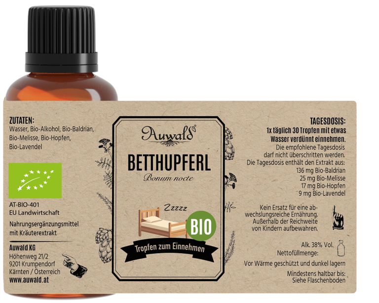 shopapotheke Auwald - Betthupferl Tinktur (Extrakt Tropfen Auszug) Preisnachlass