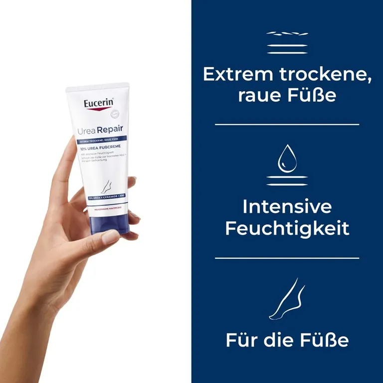 shopapotheke Eucerin® UreaRepair 10% Urea Fußcreme – Intensive Pflege und Feuchtigkeit für trockene bis extrem trockene Füße - Jetzt 20% sparen mit Code "eucerin20" + Eucerin AtopiControl Hydro-Lotion 20ml GRATIS Sonderangebot