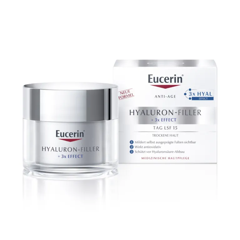 shopapotheke Eucerin Hyaluron-Filler Tagespflege für trockene Haut – Glättet Falten pflegt & beugt vorzeitiger Hautalterung vor - Jetzt 20% sparen mit Code "eucerin20" + Eucerin® Hyaluron Spray 50ml GRATIS Exklusivangebot