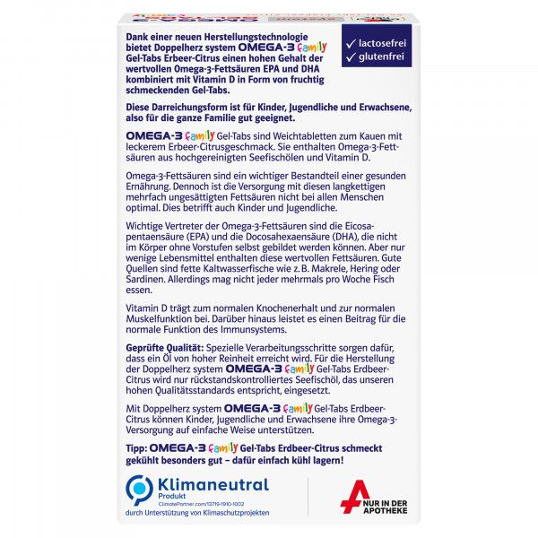 bodyguardapotheke DOPPELHERZ Omega-3 Gel-Tabs family Erdb.Cit.system Großer Ausverkauf