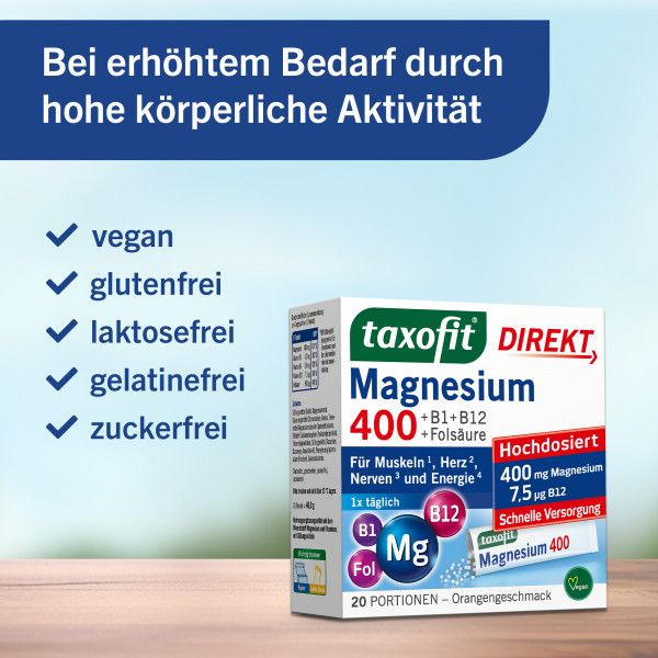 bodyguardapotheke TAXOFIT Magnesium 400+B1+B6+B12+Folsäure 800 Gran Bis zu 55% Rabatt