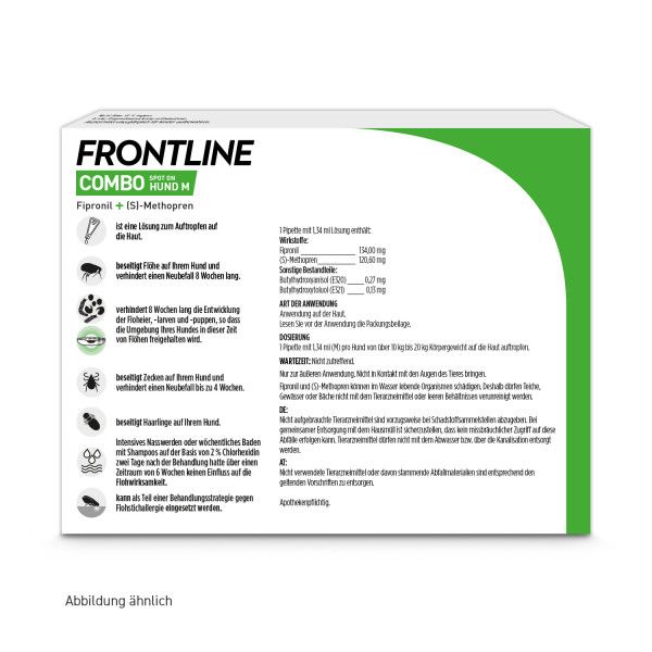 bodyguardapotheke FRONTLINE COMBO gegen Zecken Flöhe (Flöhe Eier Larven Puppen) für Hunde M Lagerräumung