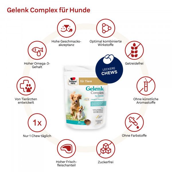 bodyguardapotheke DOPPELHERZ für Tiere Gelenk Complex Chews f.Hunde Blitzangebot