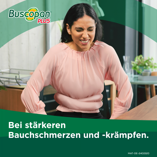 bodyguardapotheke BUSCOPAN plus Filmtabletten mit Paracetamol bei stärkeren Schmerzen und Krämpfen im Bauchbereich JETZT KAUFEN