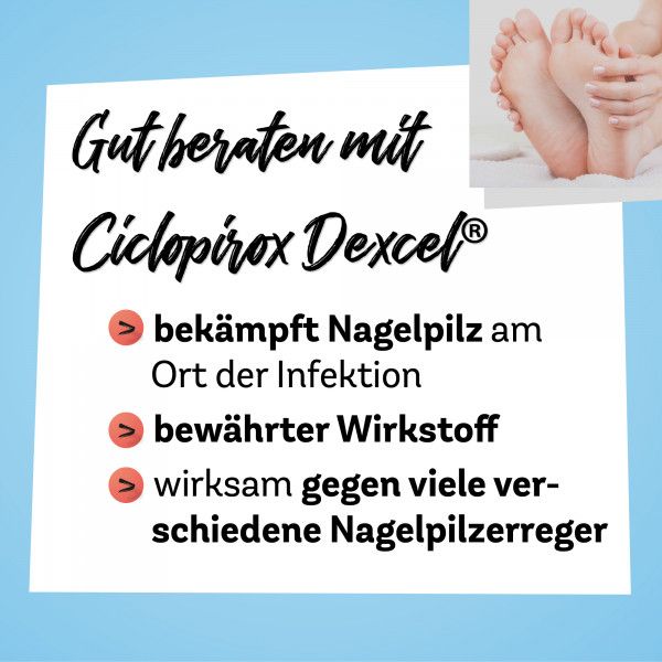 bodyguardapotheke CICLOPIROX Dexcel gegen Nagelpilz 80 mg/g wirkstoffhaltiger Nagellack Letzter Tag