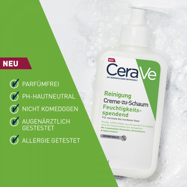 bodyguardapotheke CERAVE Creme-zu-Schaum Reinigung Neuheiten