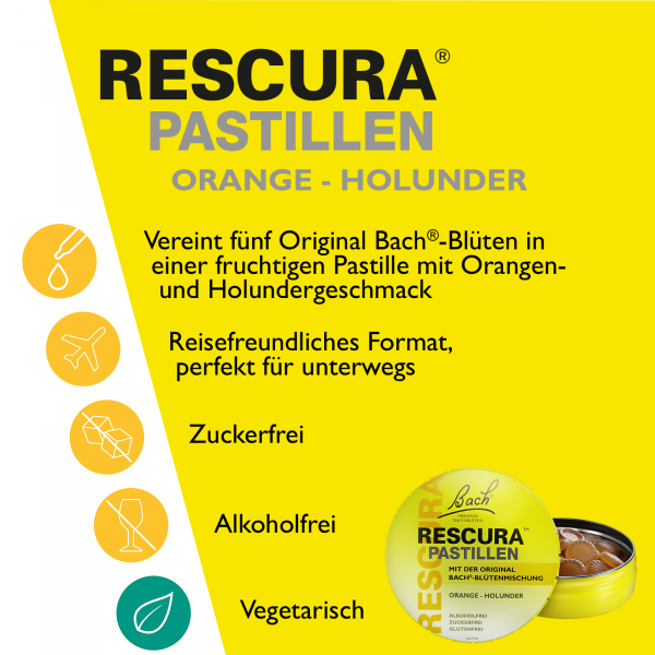 bodyguardapotheke Bach RESCURA® Pastillen Orange-Holunder 50g Schlussverkauf