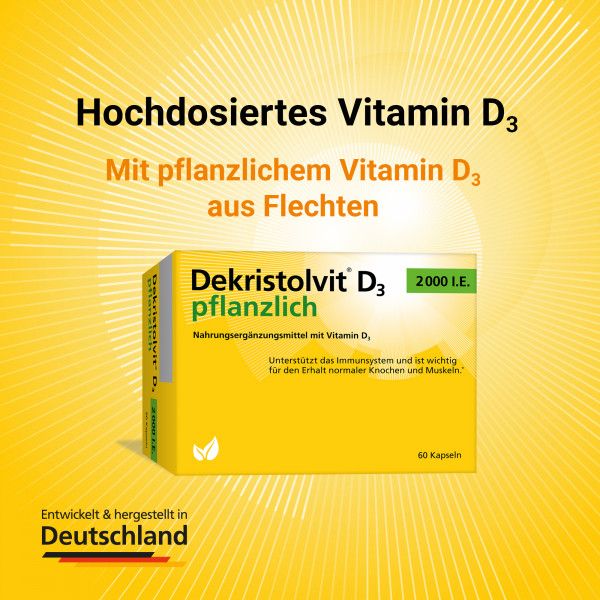 bodyguardapotheke DEKRISTOLVIT D3 2000 I.E. pflanzlich Kapseln Lagerräumung