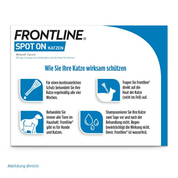 bodyguardapotheke FRONTLINE SPOT-ON gegen Zecken und Flöhe für Katzen Neuheiten