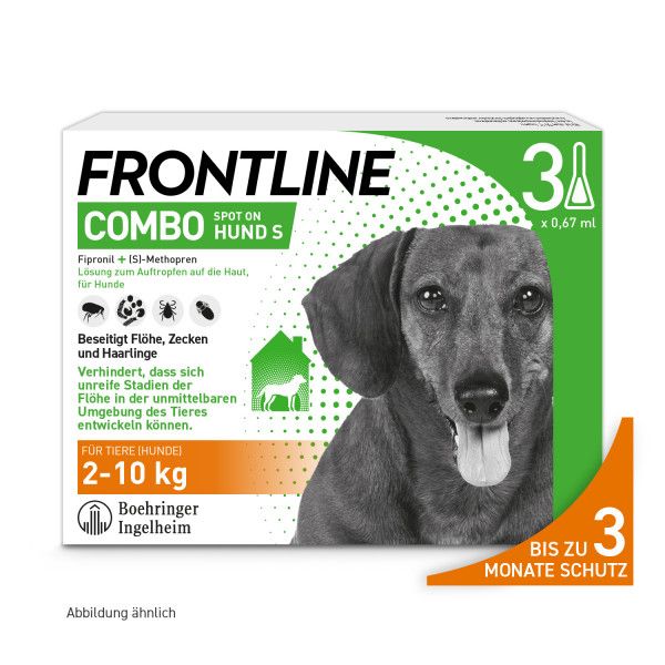 bodyguardapotheke FRONTLINE COMBO gegen Zecken Flöhe (Flöhe Eier Larven Puppen) für Hunde S Kauf eins, bekomm eins gratis