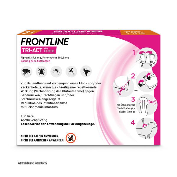 bodyguardapotheke FRONTLINE TRI-ACT gegen Zecken Flöhe und fliegende Insekten für Hunde S Tiefpreis
