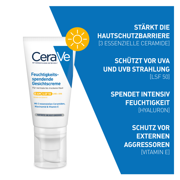 bodyguardapotheke CERAVE feuchtigkeitsspendende Gesichtscreme SPF 50 Nur für heute