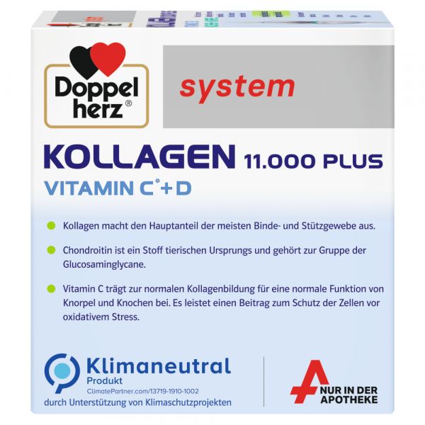 bodyguardapotheke DOPPELHERZ Kollagen 11.000 Plus system 30 Trinkfläschchen 2025