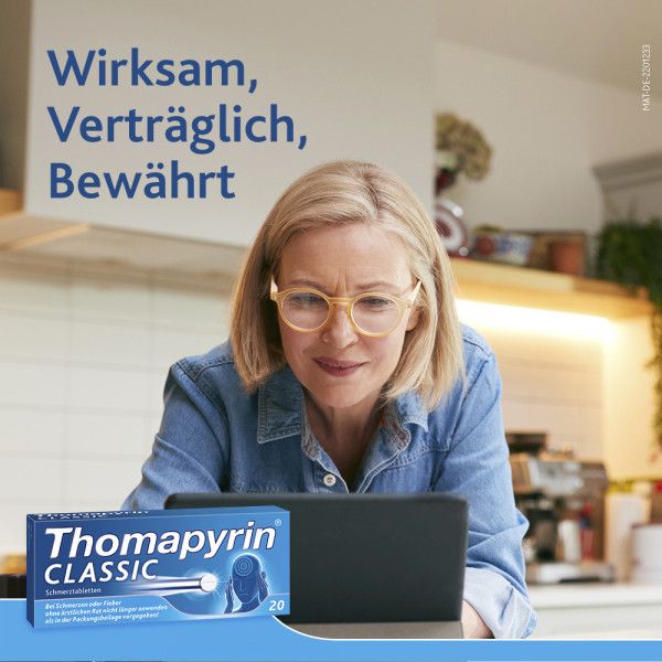 bodyguardapotheke THOMAPYRIN CLASSIC Schmerztabletten bei Kopfschmerzen mit ASS Paracetamol und Coffein Günstiger Verkauf