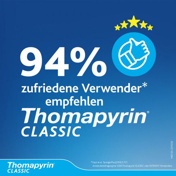 bodyguardapotheke THOMAPYRIN CLASSIC Schmerztabletten bei Kopfschmerzen mit ASS Paracetamol und Coffein Günstiger Verkauf